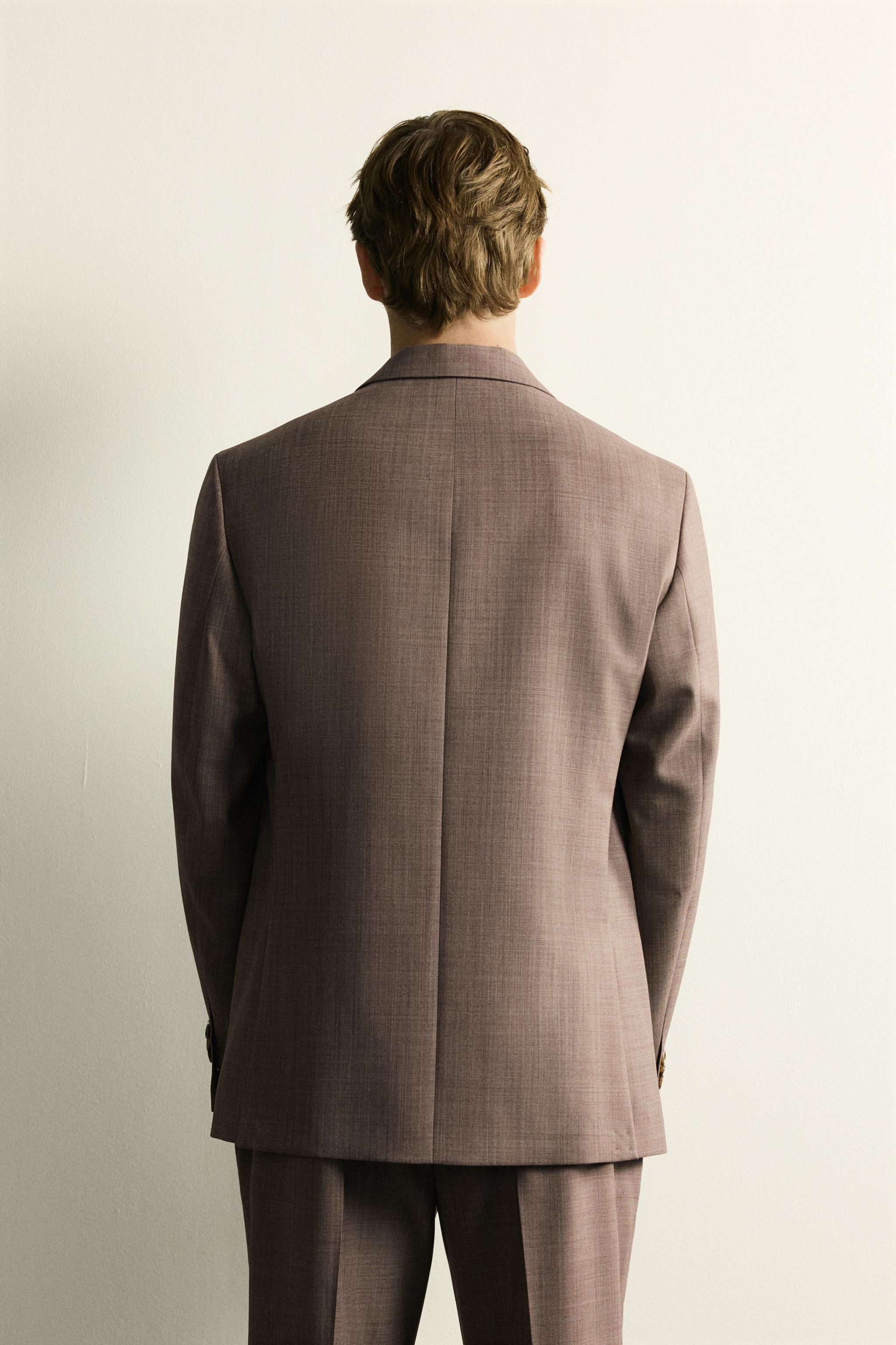 WOOL TEXTURED SUIT BLAZER